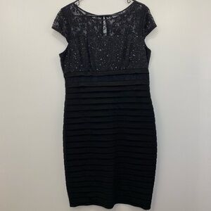 sparkly lace top sequined cocktail dress